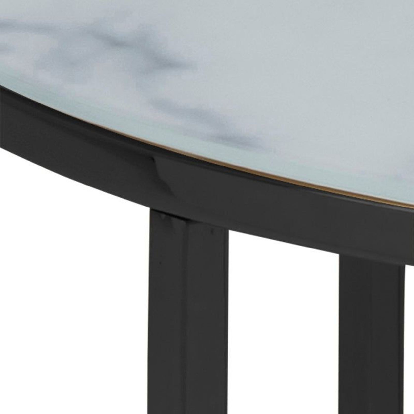 KOLINA Glass Marble Round Coffee Table 80cm - White gallery detail image