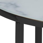 KOLINA Glass Marble Round Coffee Table 80cm - White gallery detail image