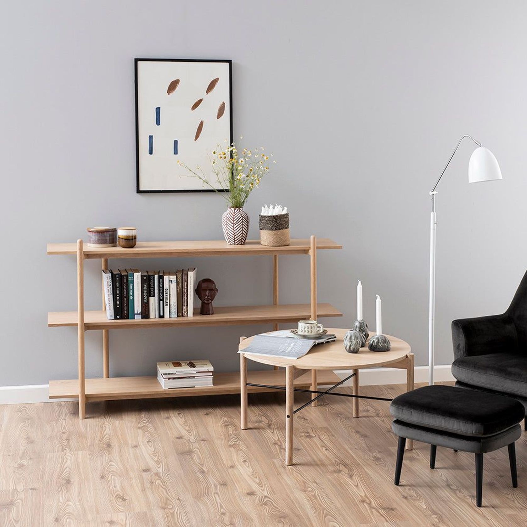 ASKAN Display Shelving Unit 150cm - Natural gallery detail image