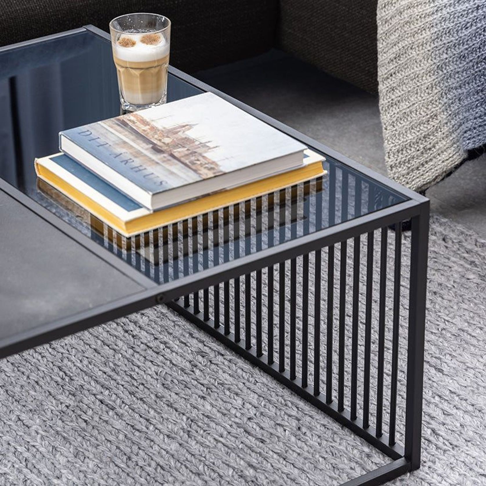 STRINGTON Square Coffee Table 80cm - Black Marble Effect gallery detail image