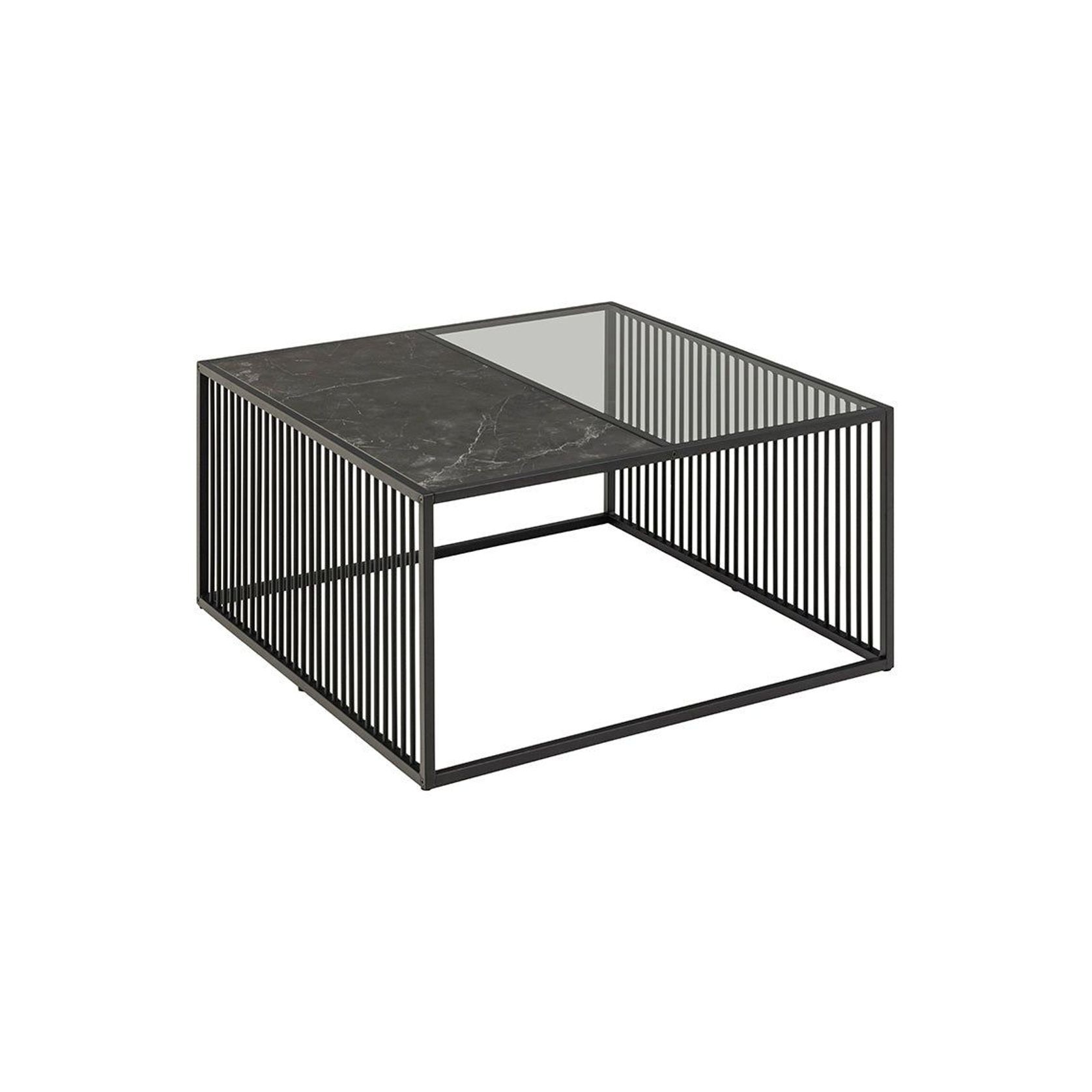 STRINGTON Square Coffee Table 80cm - Black Marble Effect gallery detail image
