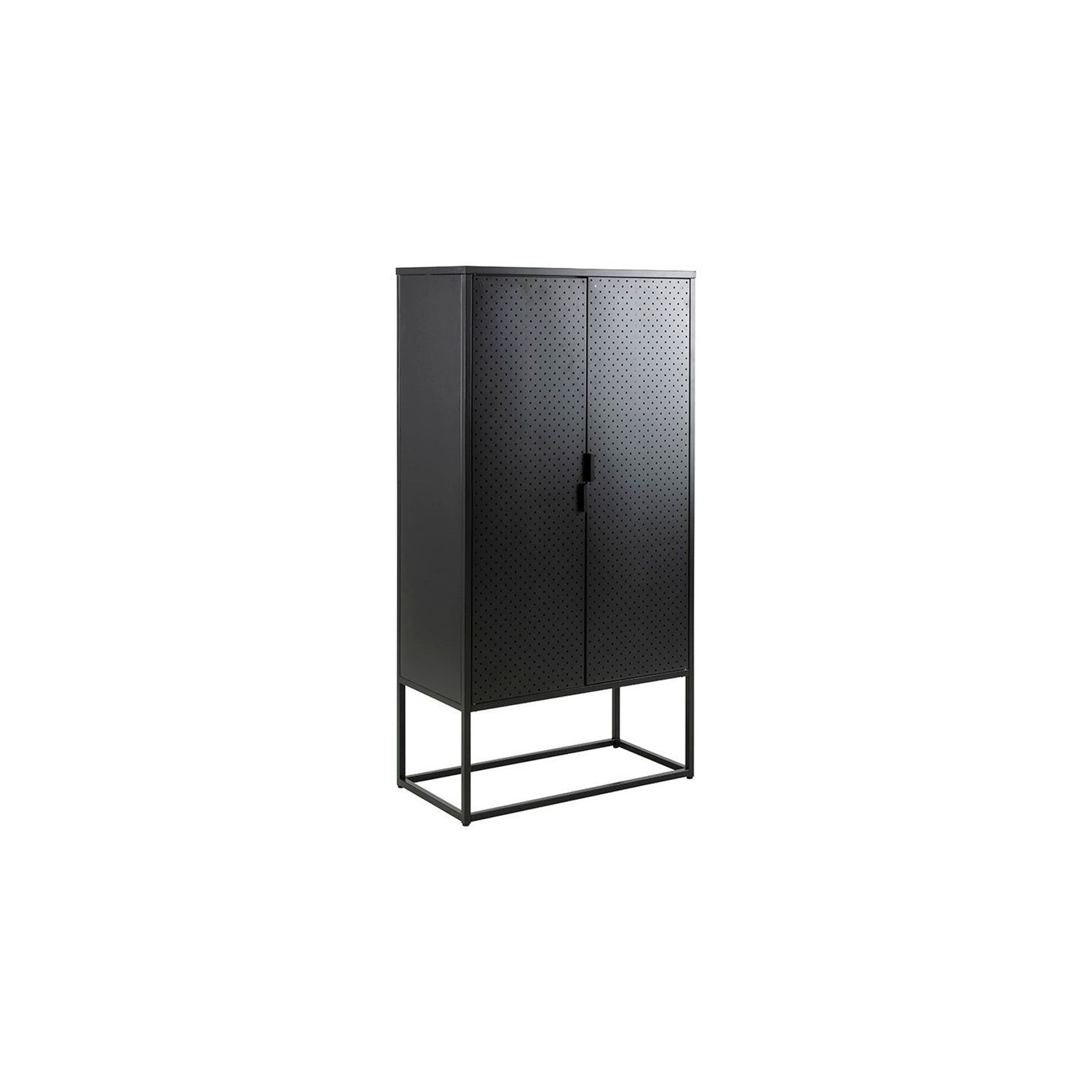 NEWTON Tall Sideboard Cabinet Unit 80cm - Black gallery detail image