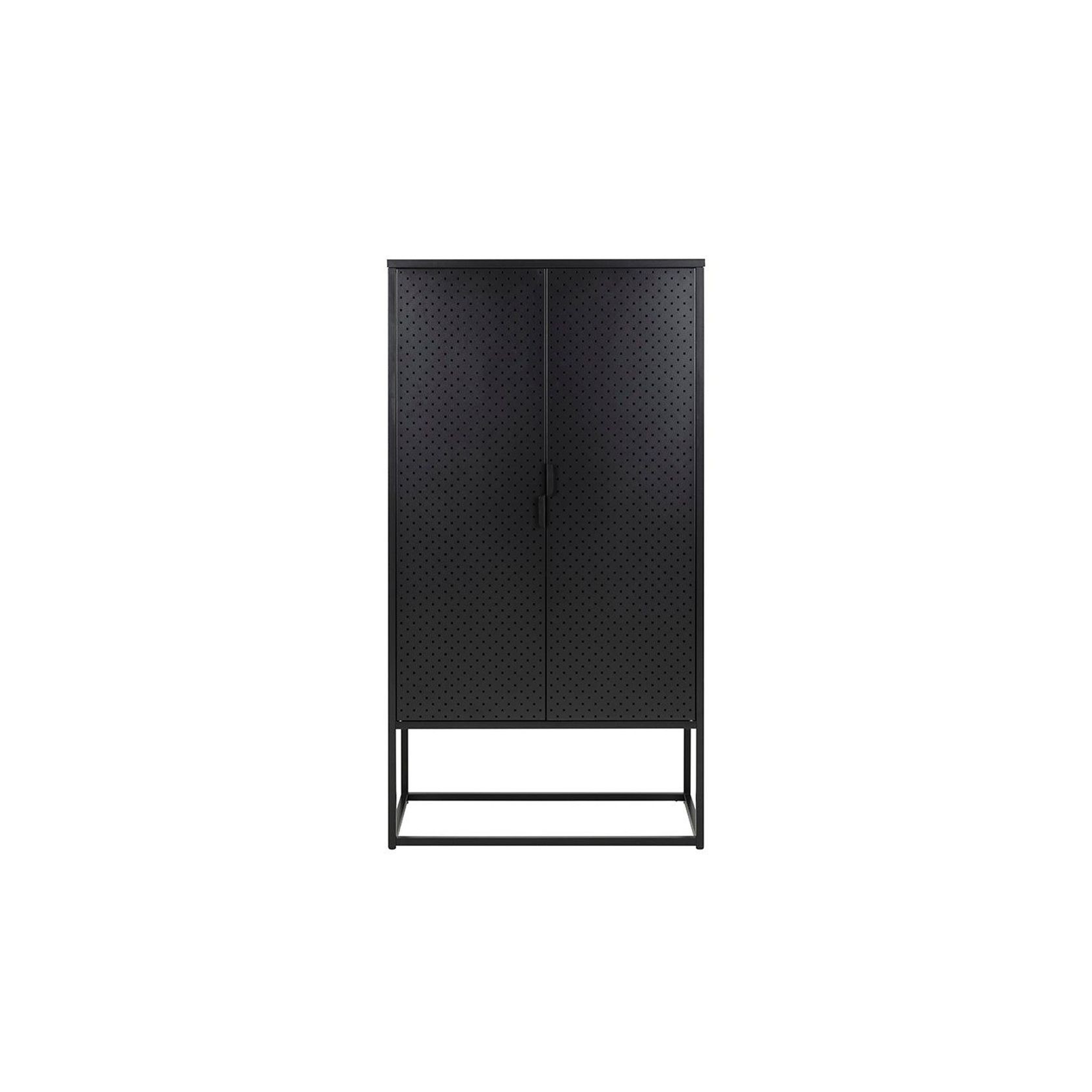 NEWTON Tall Sideboard Cabinet Unit 80cm - Black gallery detail image