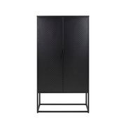 NEWTON Tall Sideboard Cabinet Unit 80cm - Black gallery detail image