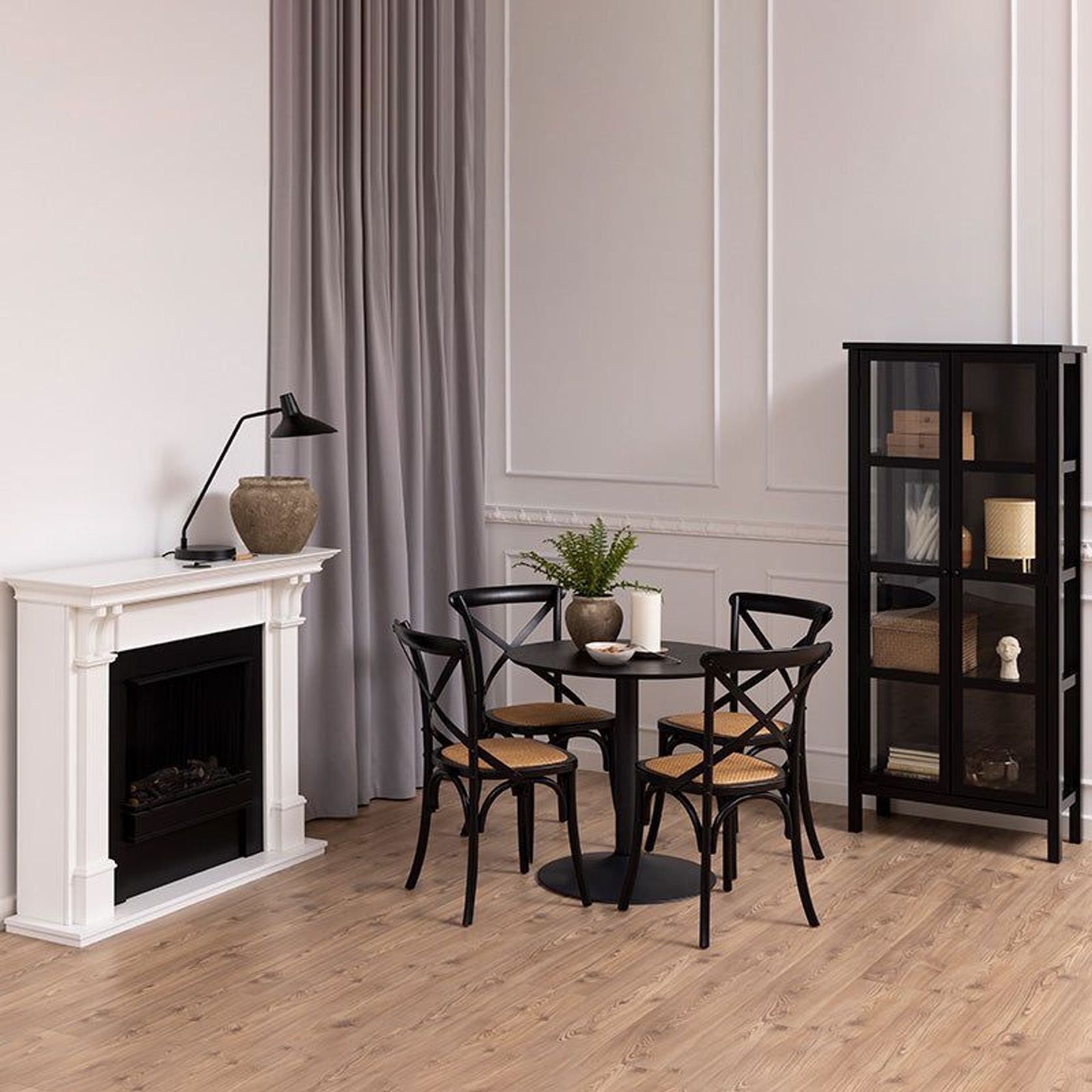 TITAN Round Dining Table 80cm - Black gallery detail image