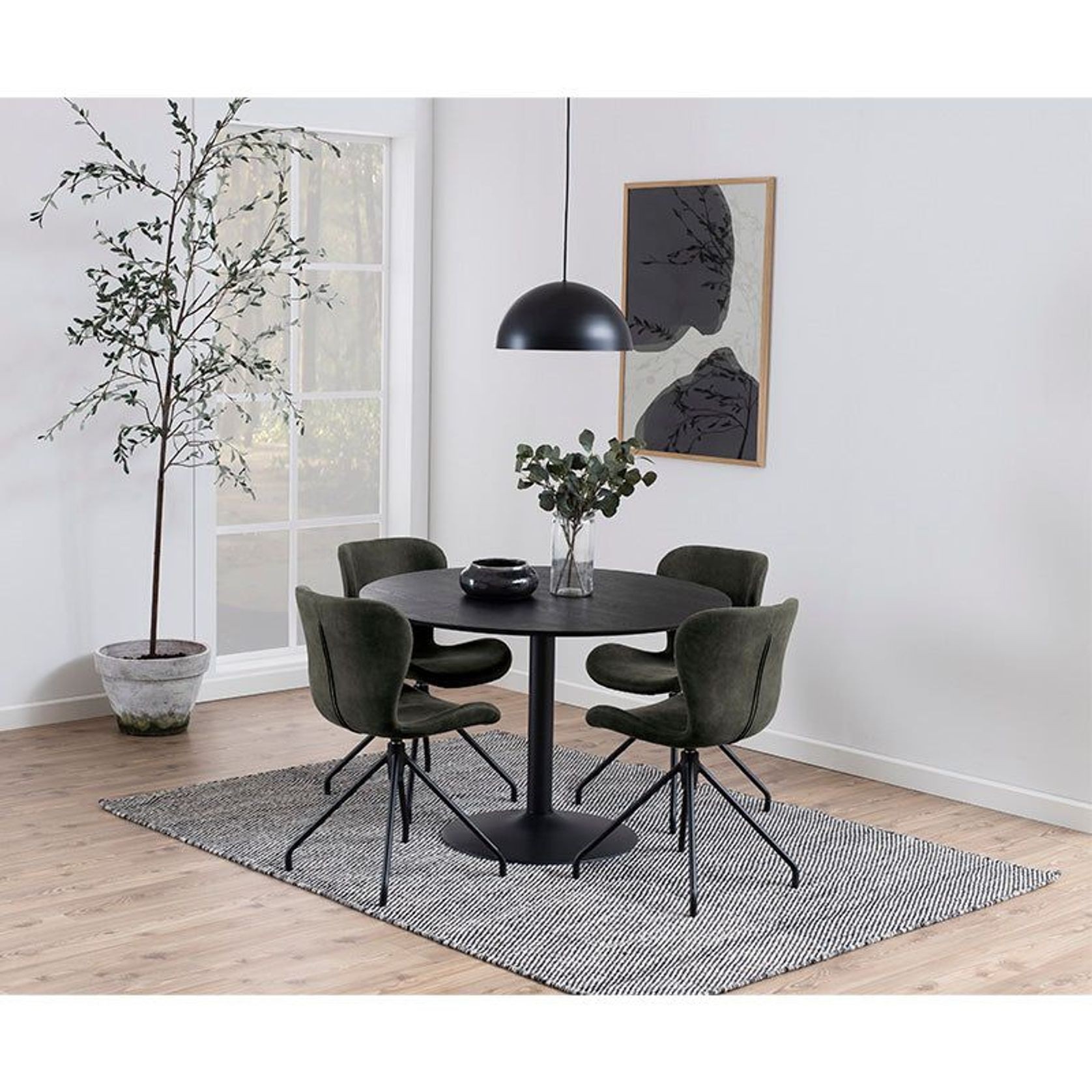 TITAN Round Dining Table 110cm - Black gallery detail image