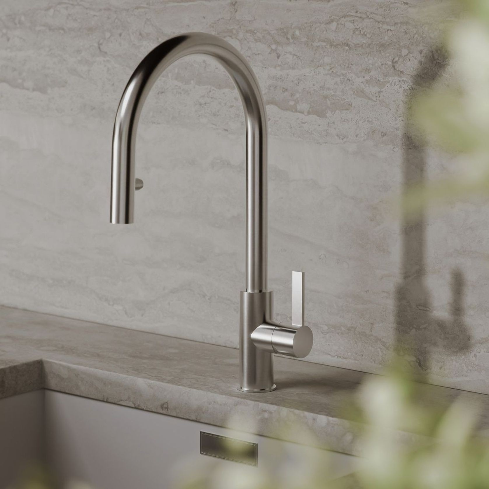 Arc Kitchen Mixer Round Spout With Pull Out Spray gallery detail image