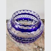 Val St Lambert Cobalt Blue Crystal Pique Fleur gallery detail image