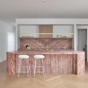 Flamingo Pink Cross Cut Travertine Benchtop gallery detail image