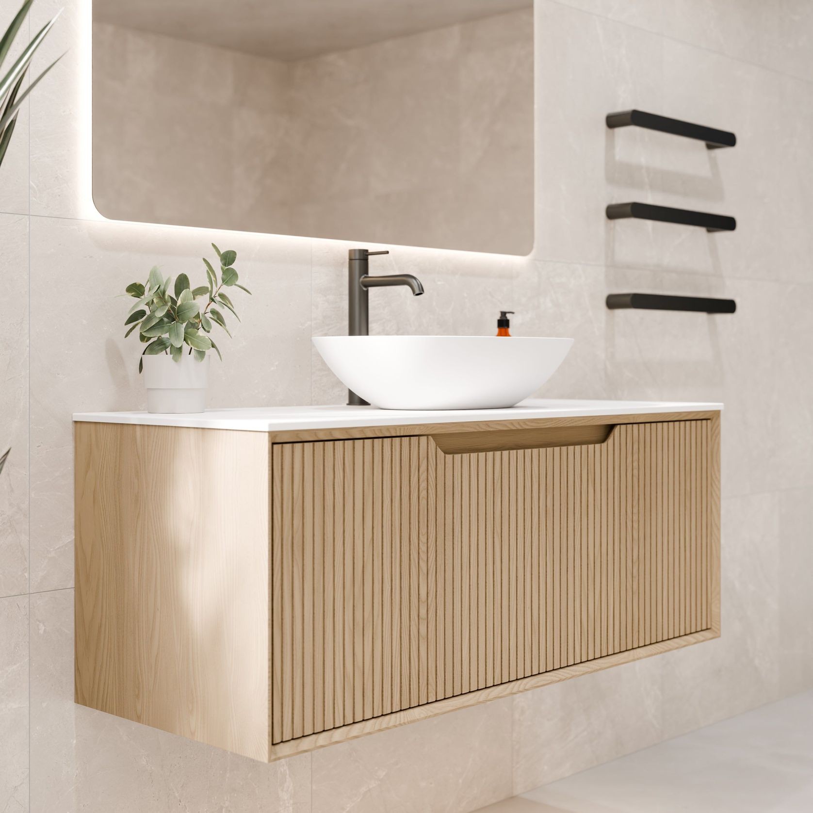 Aria 900 Vanity | Villastone Slab Top gallery detail image
