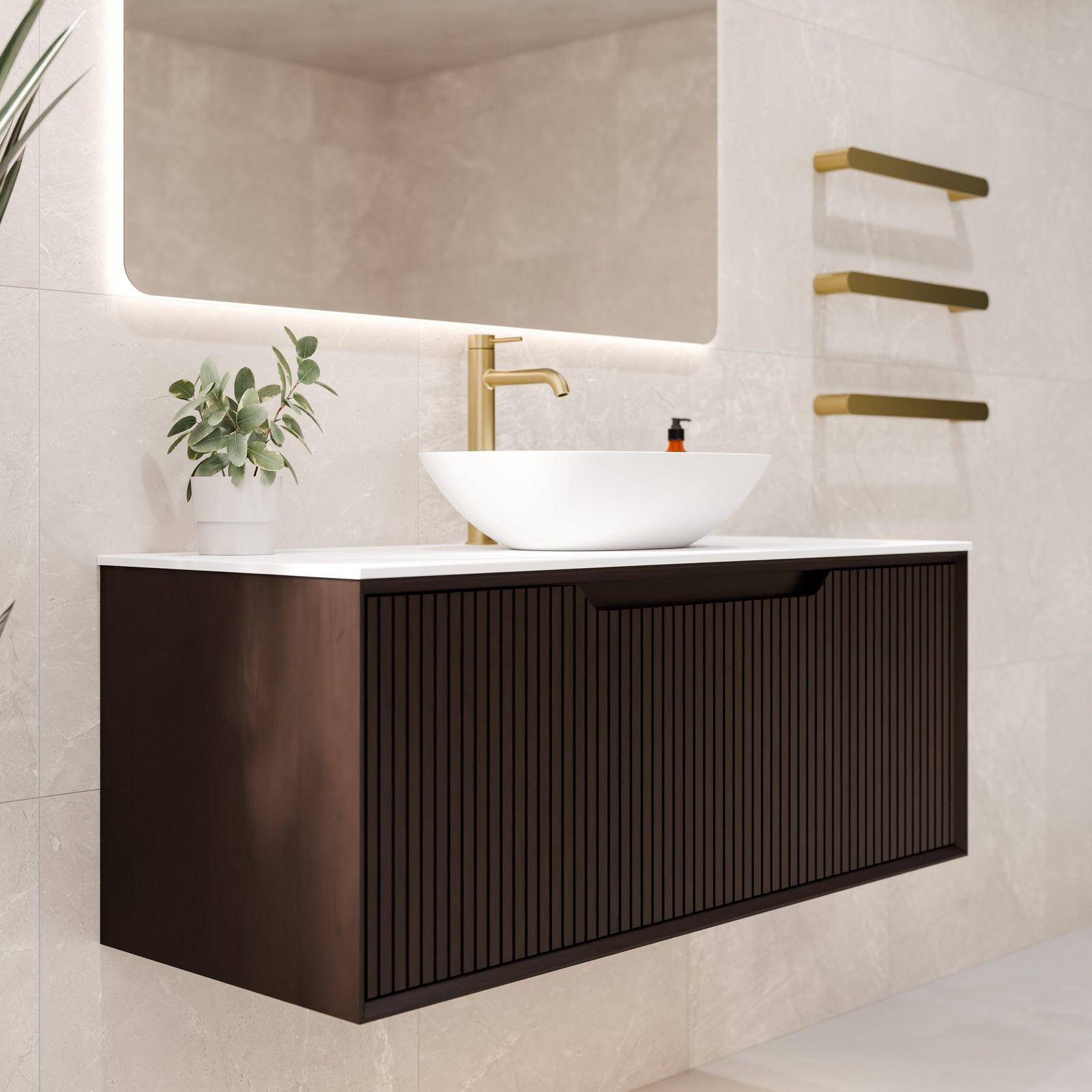 Aria 900 Vanity | Villastone Slab Top gallery detail image