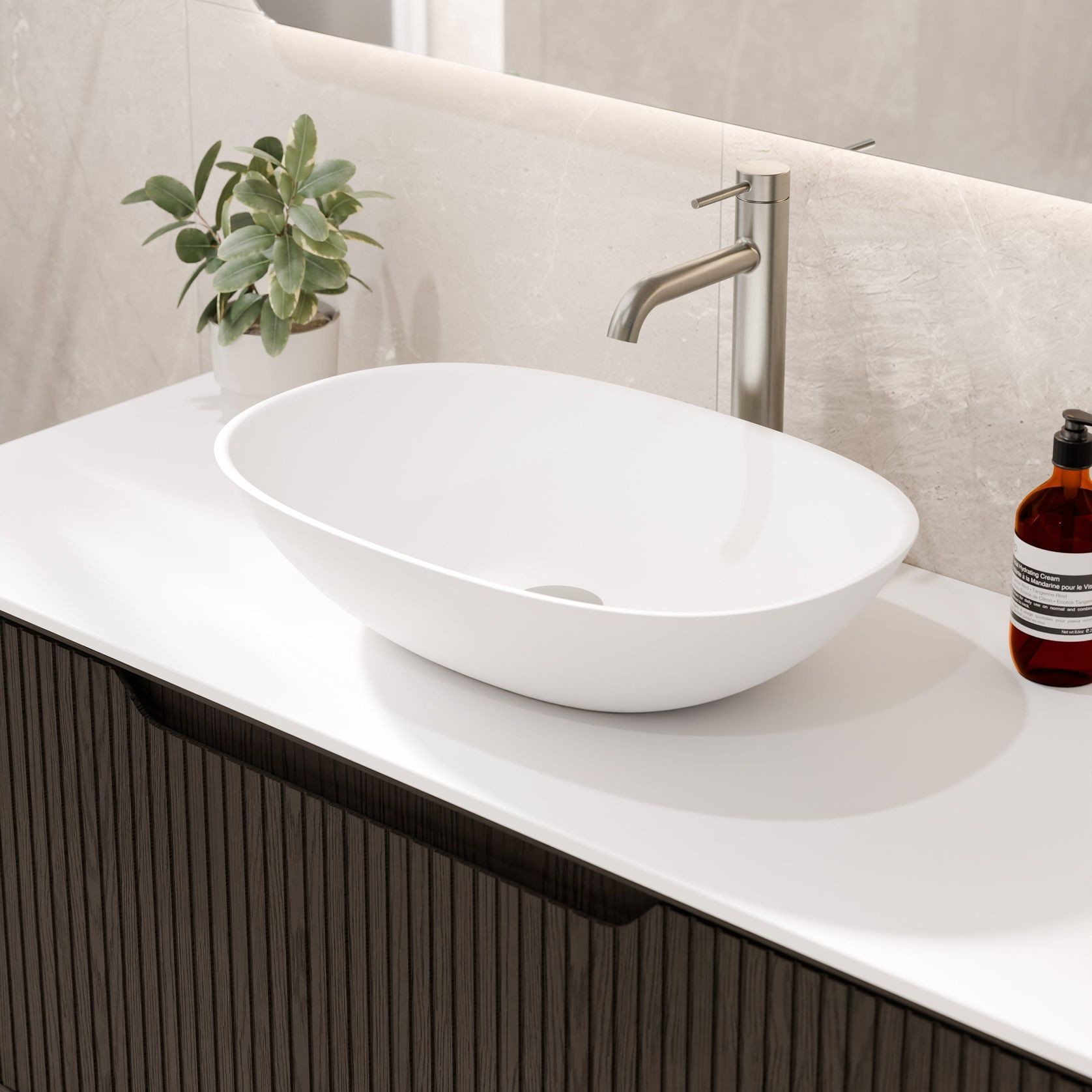 Aria 750 Wall Hung Vanity | Villastone Slab Top gallery detail image
