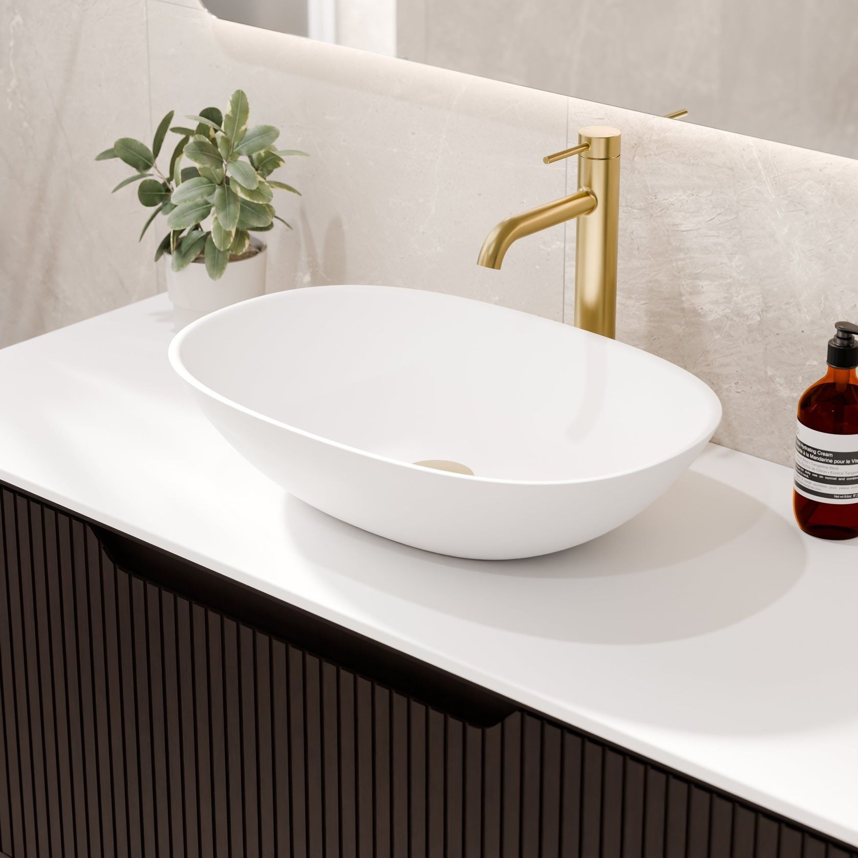 Aria 750 Wall Hung Vanity | Villastone Slab Top gallery detail image