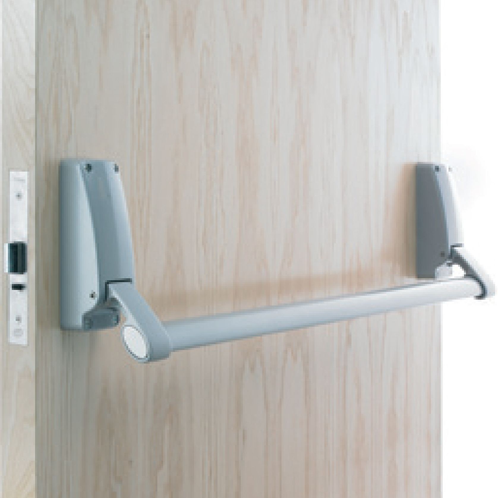 Briton Panic Bar Silver 2 Hour Fire Rated 379E/SE Suits Mortice Lock gallery detail image