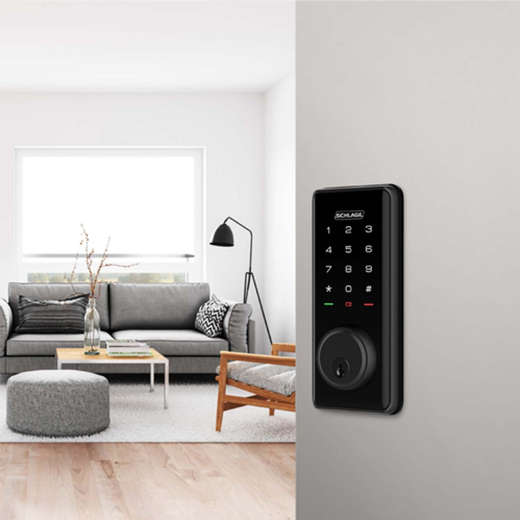 Schlage S1 Ease Smart Deadbolt Door Lock Black SREEAS1C5BL gallery detail image