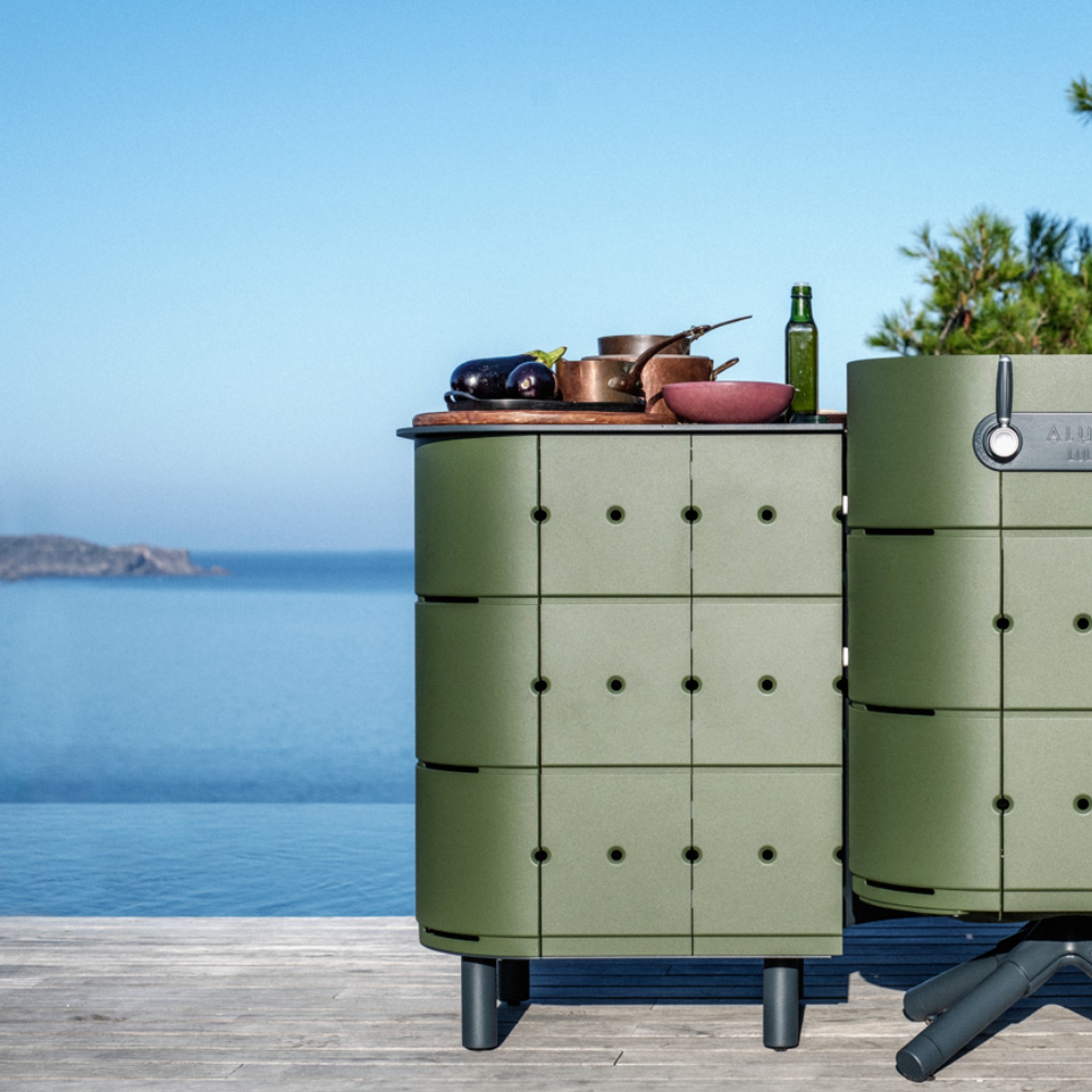 ALUVY JEAN Basalt Outdoor Storage Cabinet - Left - Kaki gallery detail image