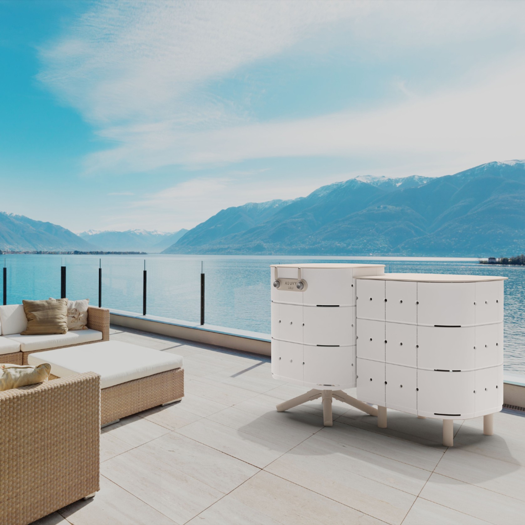 ALUVY JEAN Original Outdoor Storage Cabinet - Right - Blanc gallery detail image