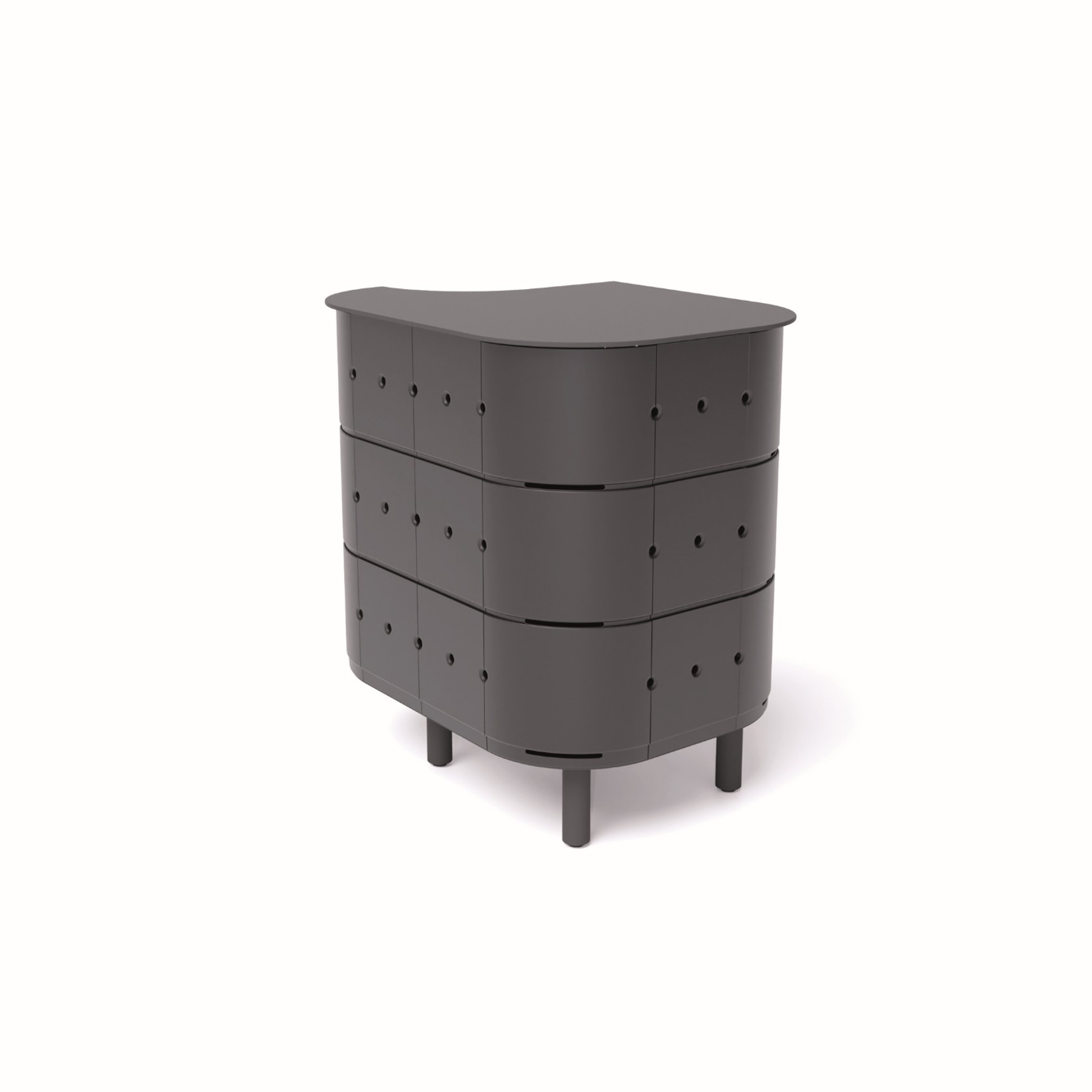 ALUVY JEAN Basalt Outdoor Storage Cabinet - Left - Anthracite gallery detail image