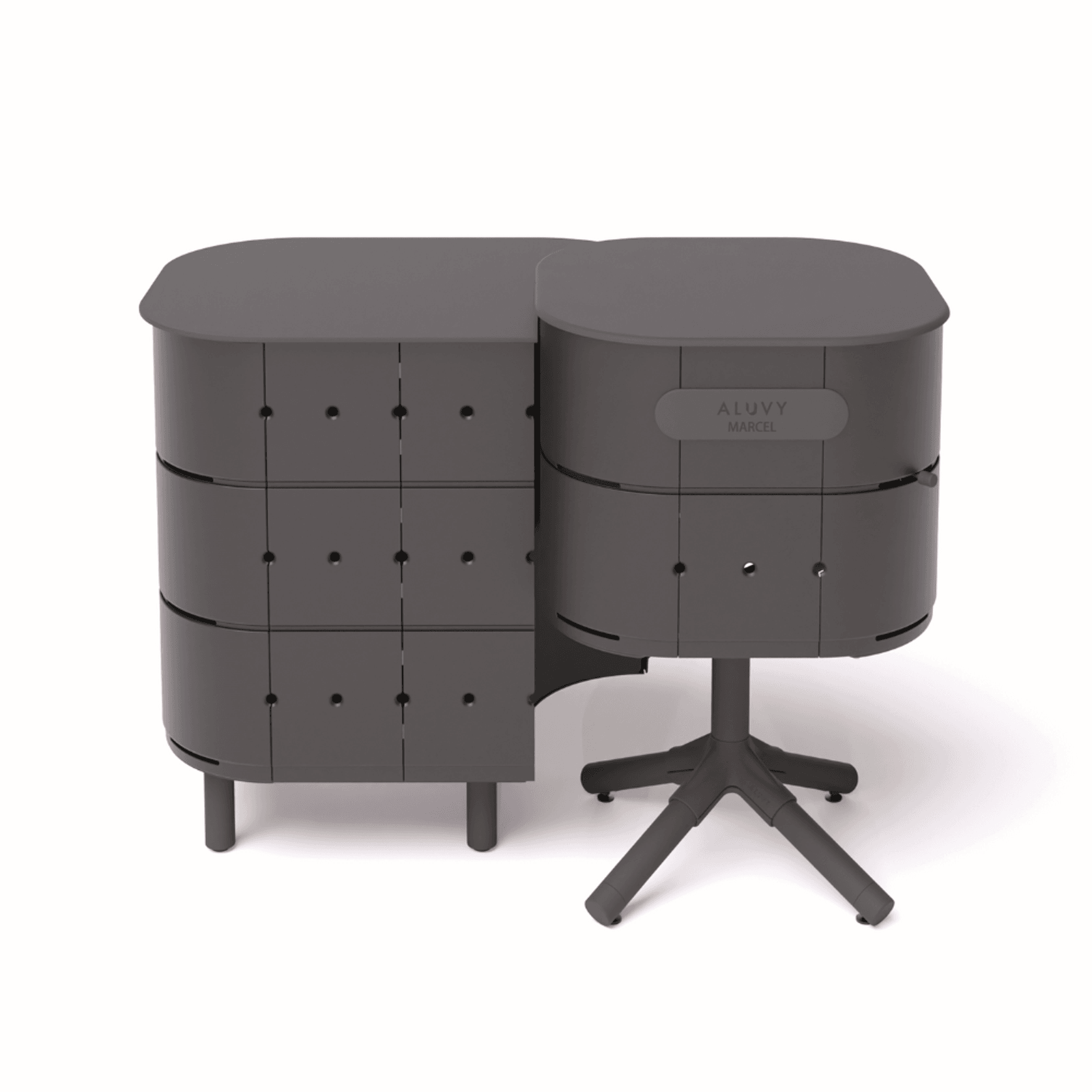 ALUVY JEAN Basalt Outdoor Storage Cabinet - Left - Anthracite gallery detail image