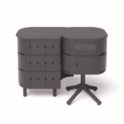 ALUVY JEAN Basalt Outdoor Storage Cabinet - Left - Anthracite gallery detail image