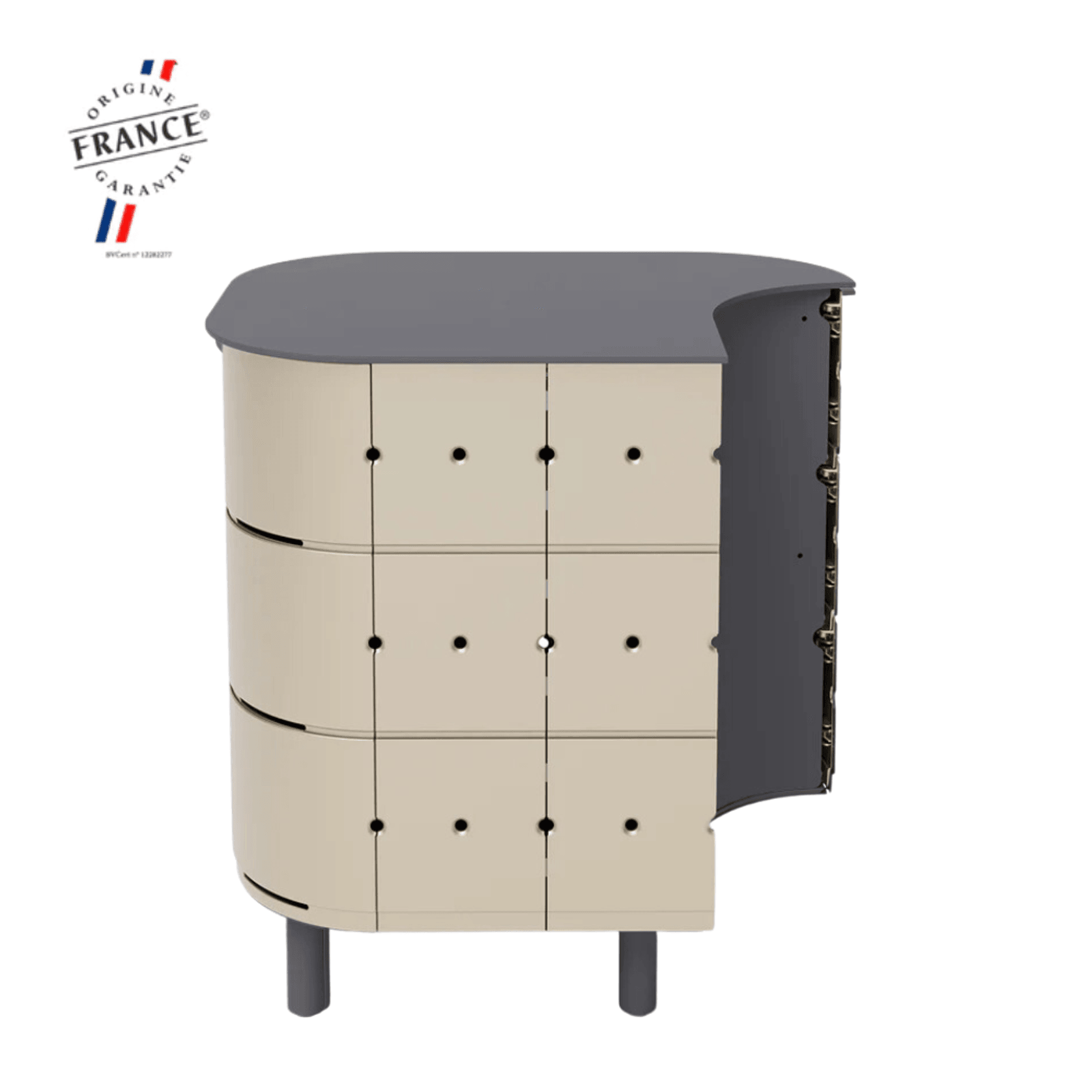 ALUVY JEAN Basalt Outdoor Storage Cabinet - Left - Champagne gallery detail image
