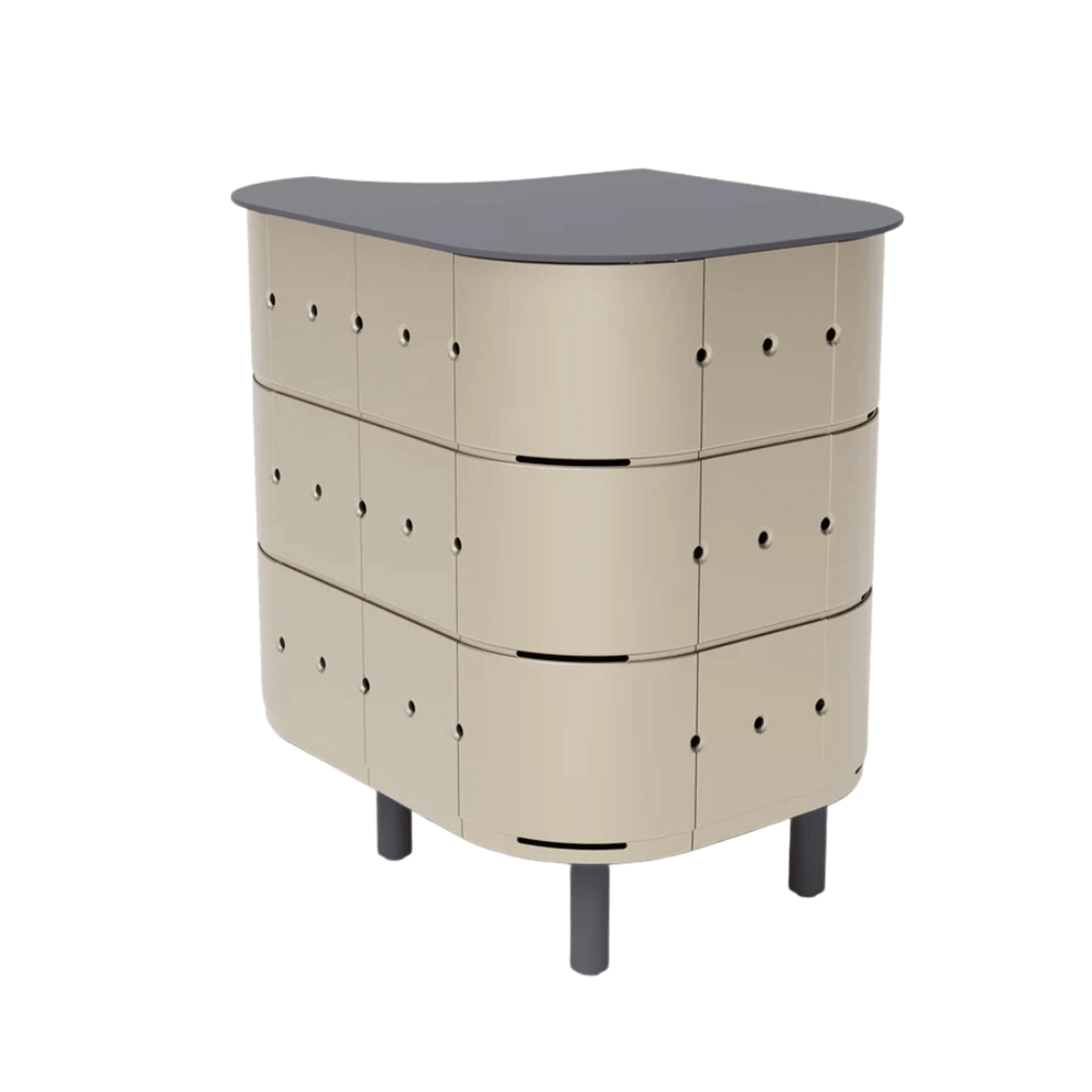 ALUVY JEAN Basalt Outdoor Storage Cabinet - Left - Champagne gallery detail image