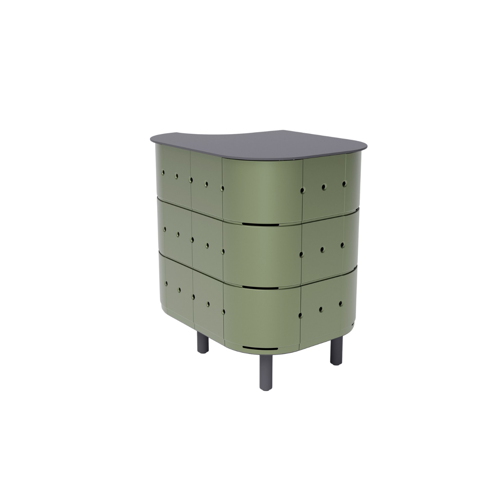 ALUVY JEAN Basalt Outdoor Storage Cabinet - Left - Kaki gallery detail image