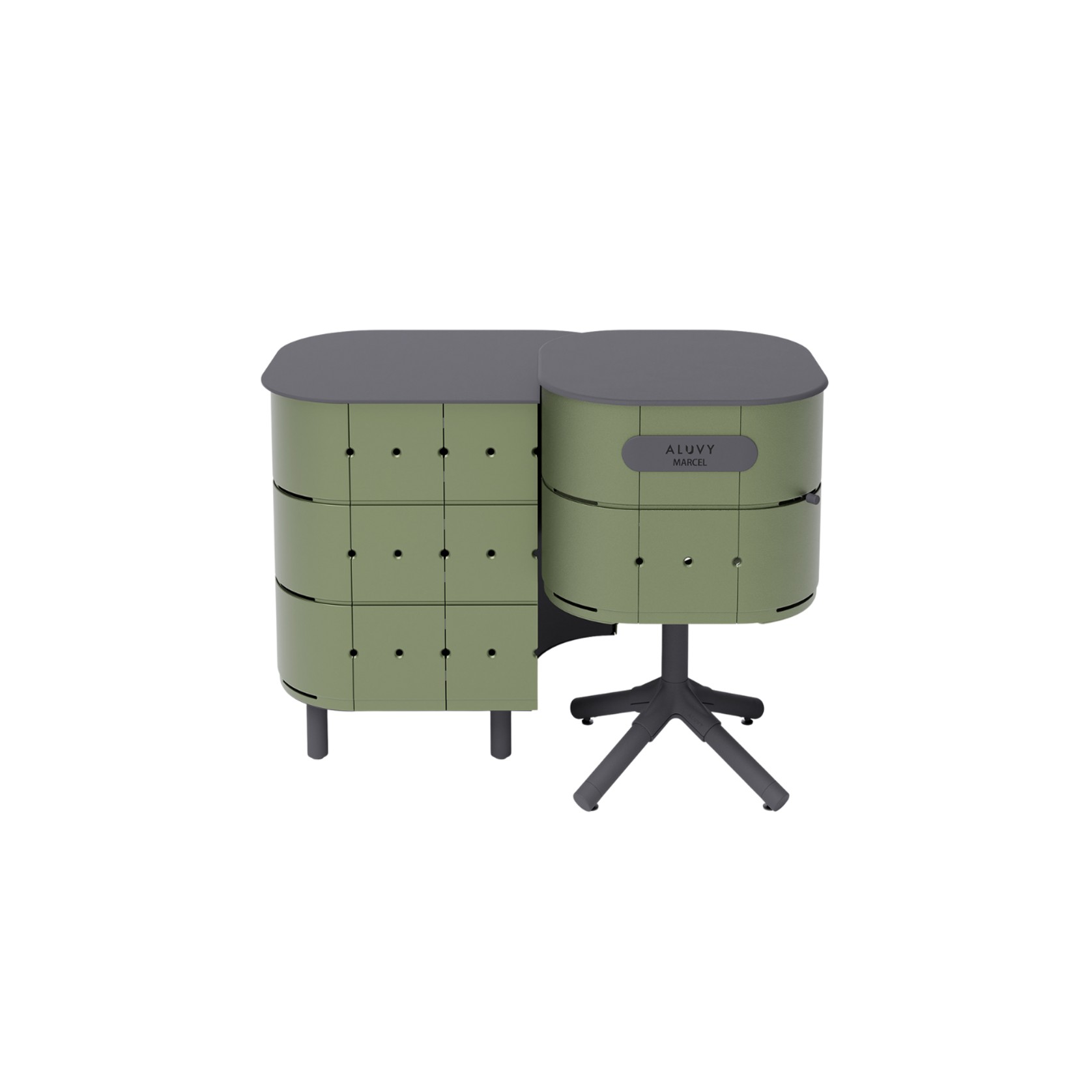 ALUVY JEAN Basalt Outdoor Storage Cabinet - Left - Kaki gallery detail image