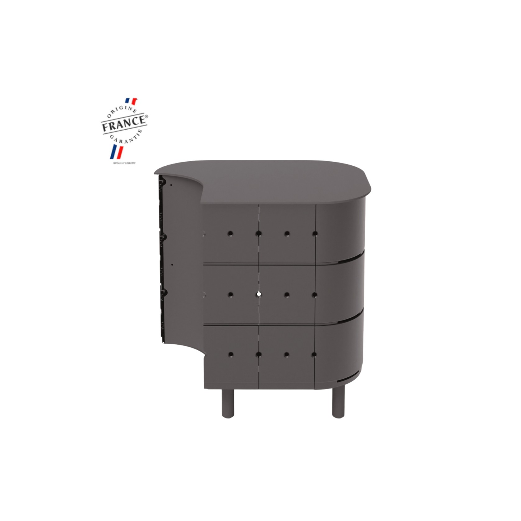 ALUVY JEAN Basalt Outdoor Storage Cabinet - Right - Anthracite gallery detail image