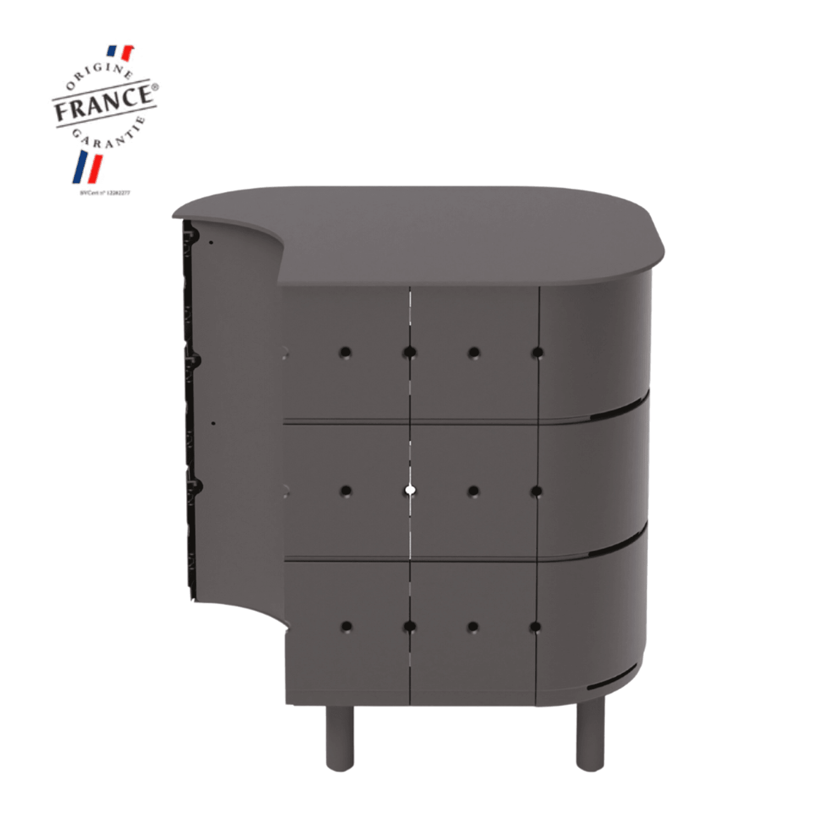 ALUVY JEAN Basalt Outdoor Storage Cabinet - Right - Anthracite gallery detail image