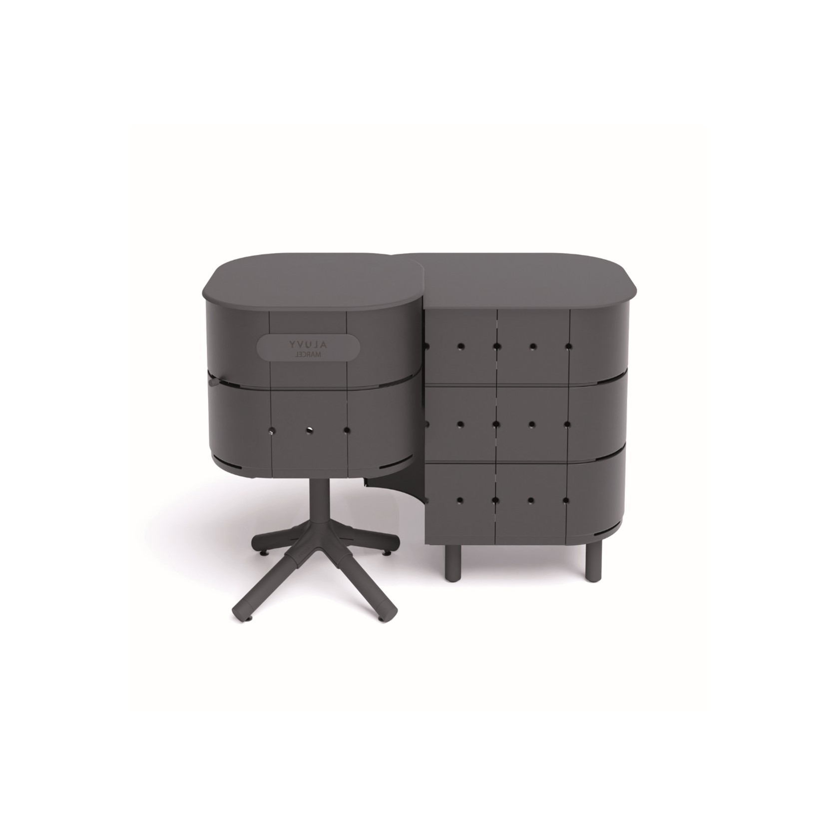 ALUVY JEAN Basalt Outdoor Storage Cabinet - Right - Anthracite gallery detail image