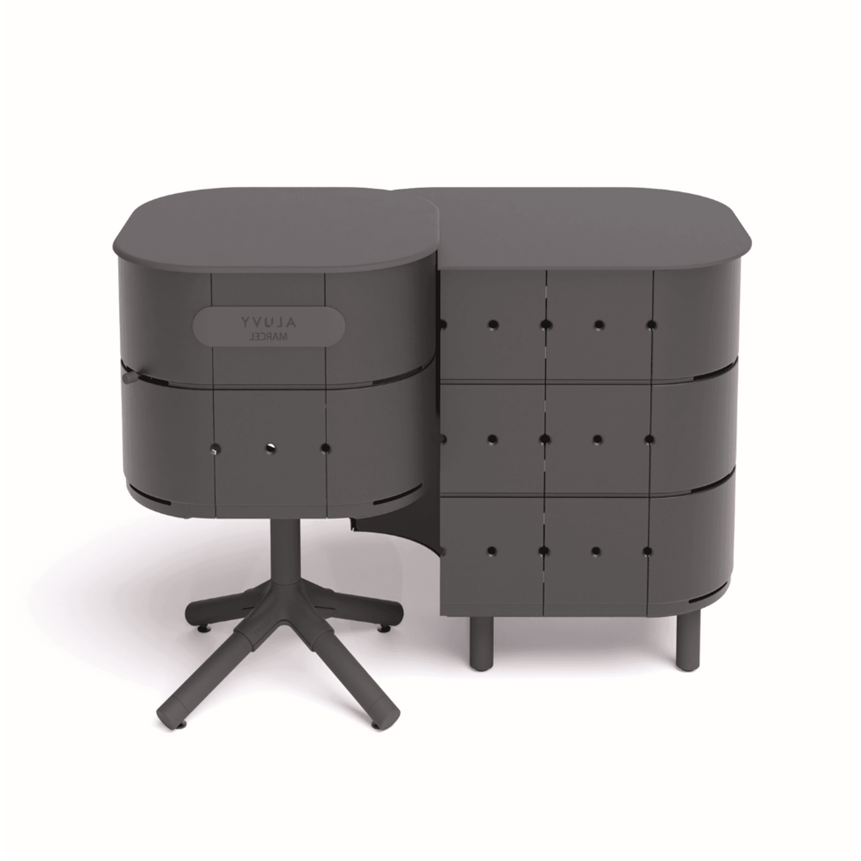 ALUVY JEAN Basalt Outdoor Storage Cabinet - Right - Anthracite gallery detail image