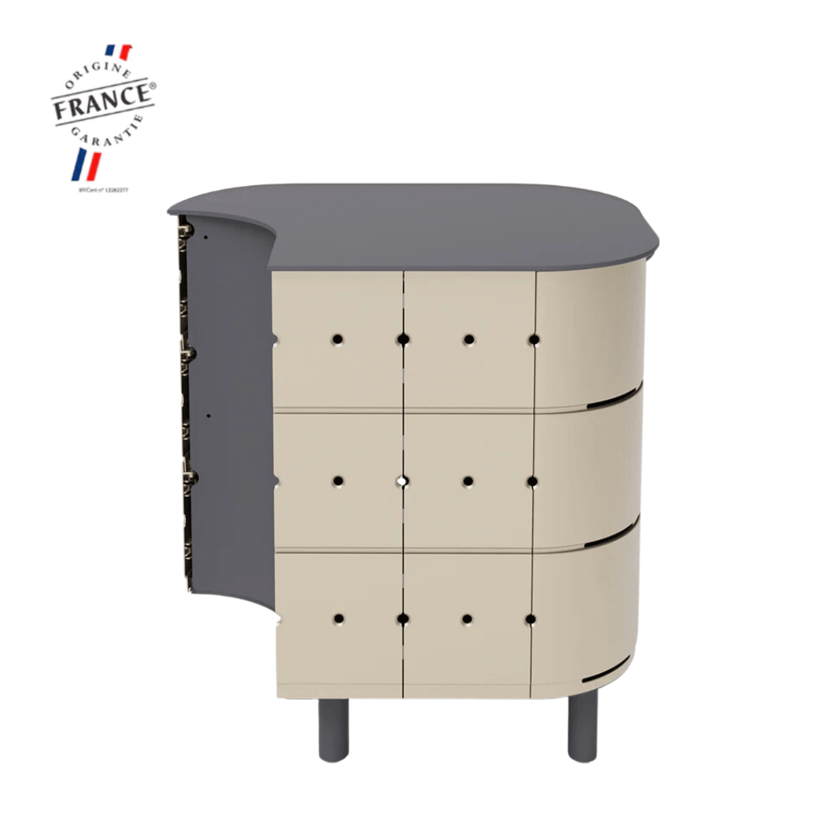ALUVY JEAN Basalt Outdoor Storage Cabinet - Right - Champagne gallery detail image