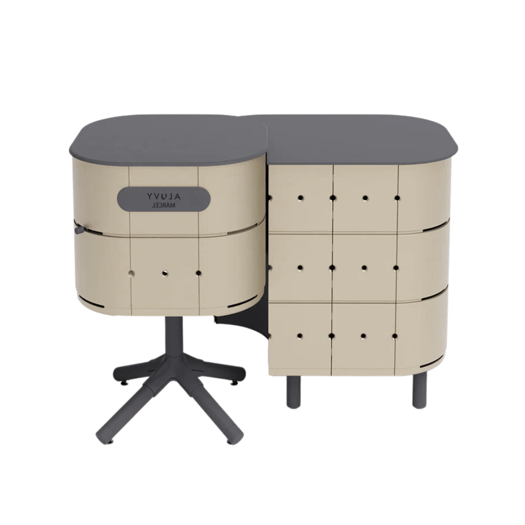 ALUVY JEAN Basalt Outdoor Storage Cabinet - Right - Champagne gallery detail image