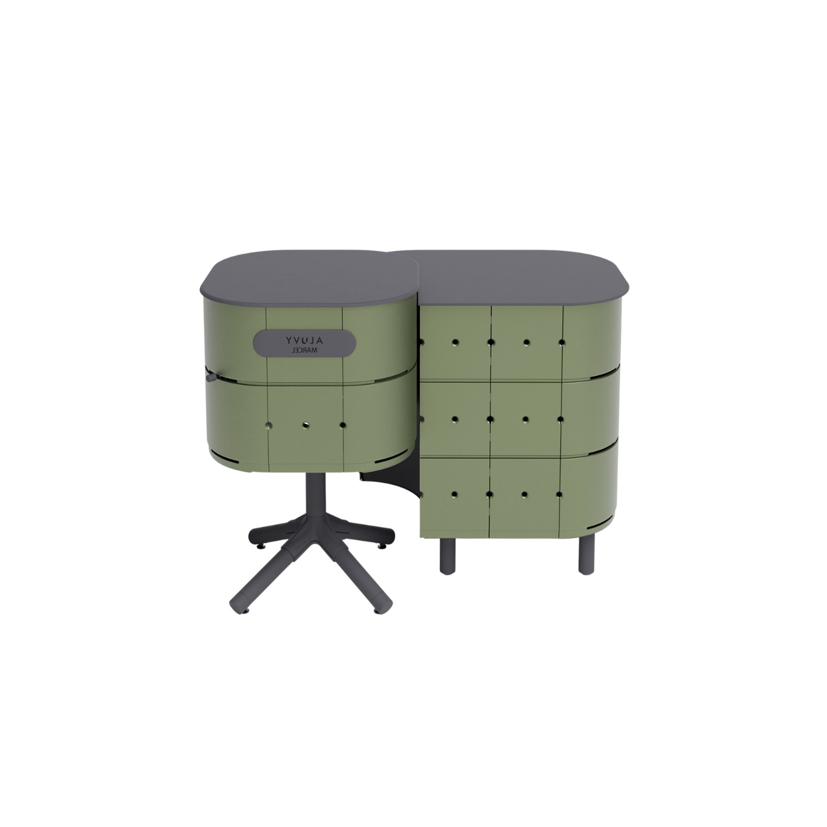 ALUVY JEAN Basalt Outdoor Storage Cabinet - Right - Kaki gallery detail image