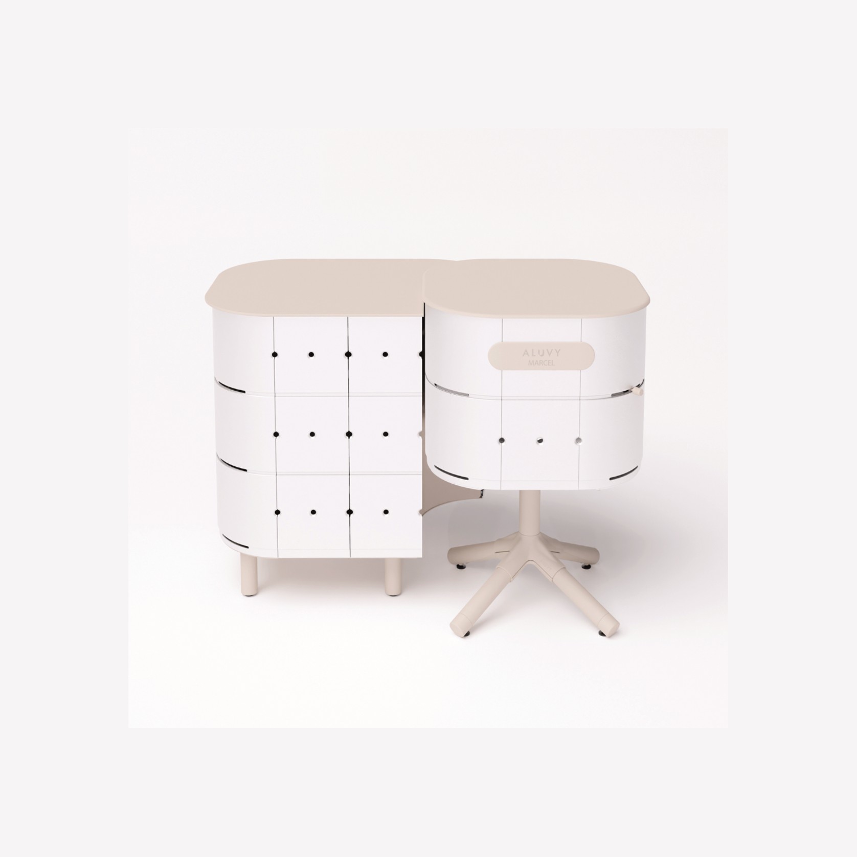 ALUVY JEAN Original Outdoor Storage Cabinet - Left - Blanc gallery detail image