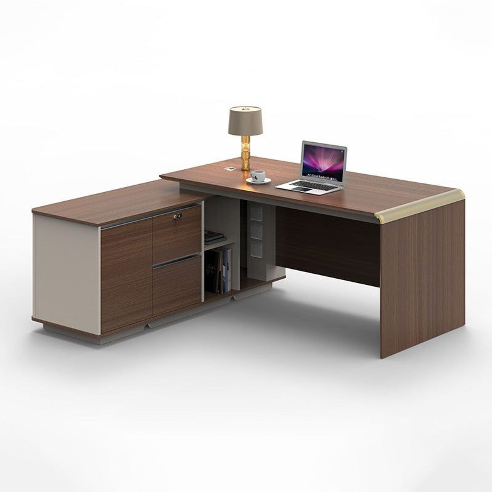 ANDERSON Executive Desk 2.0M Reversible - Australian Gold Oak gallery detail image