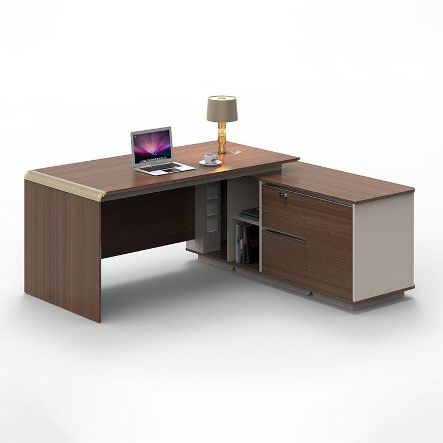 ANDERSON Executive Desk 2.0M Reversible - Australian Gold Oak gallery detail image