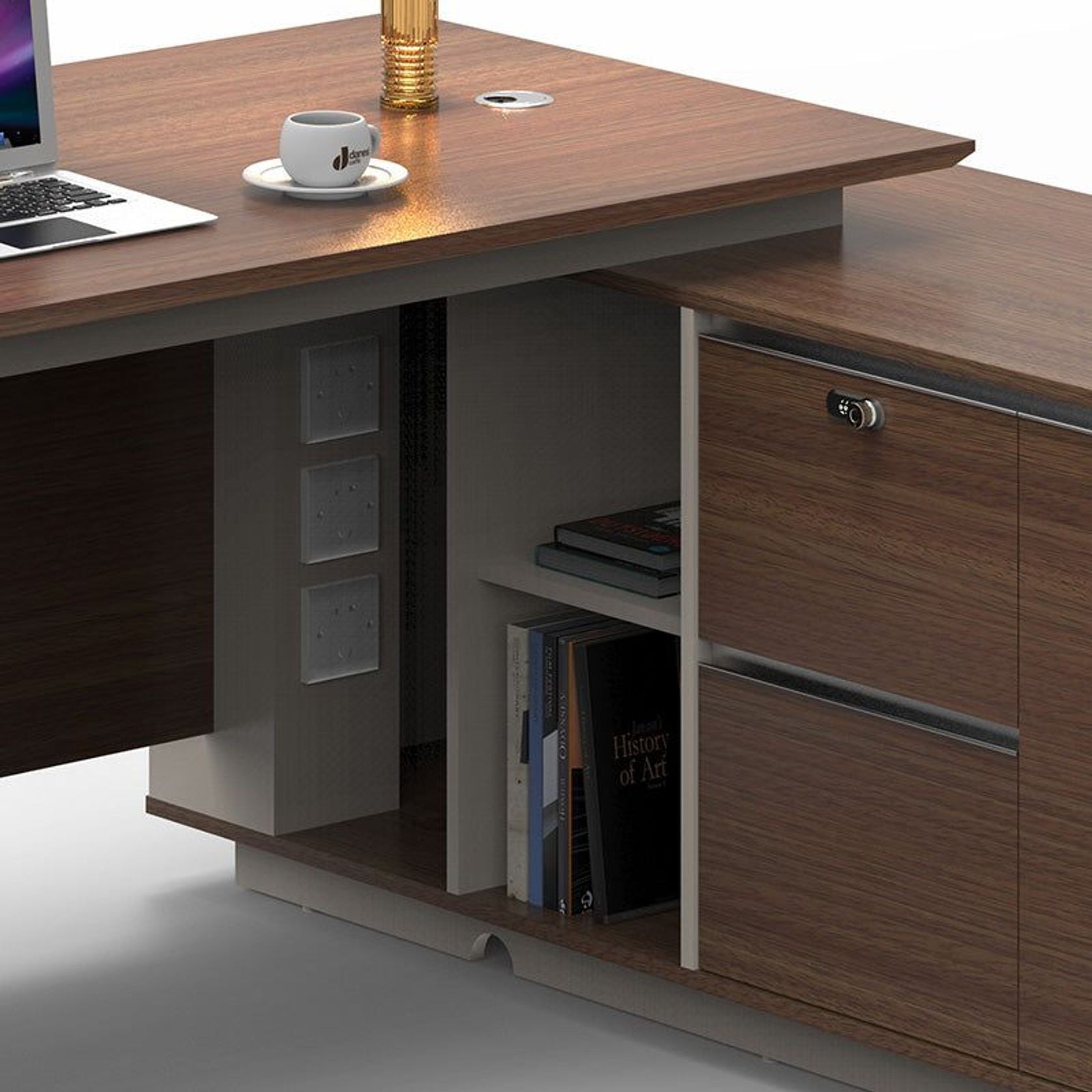 ANDERSON Executive Desk 2.0M Reversible - Australian Gold Oak gallery detail image