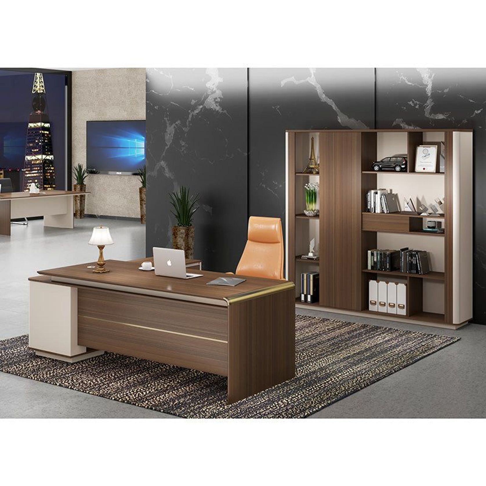 ANDERSON Executive Desk 2.0M Reversible - Australian Gold Oak gallery detail image