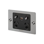 2 Gang GPO Socket Switch + Single USB A gallery detail image