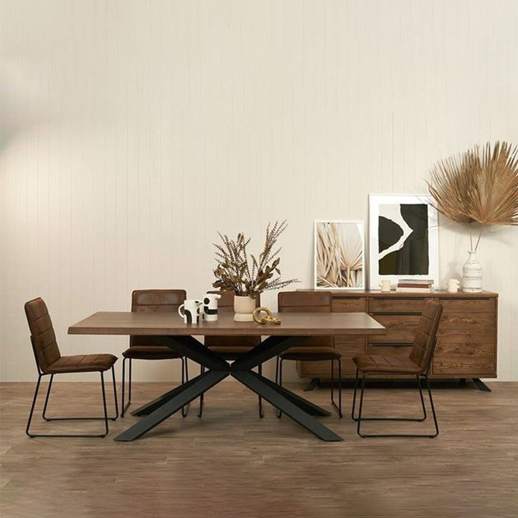 ARNO Sideboard Buffet170cm - Brown & Black gallery detail image