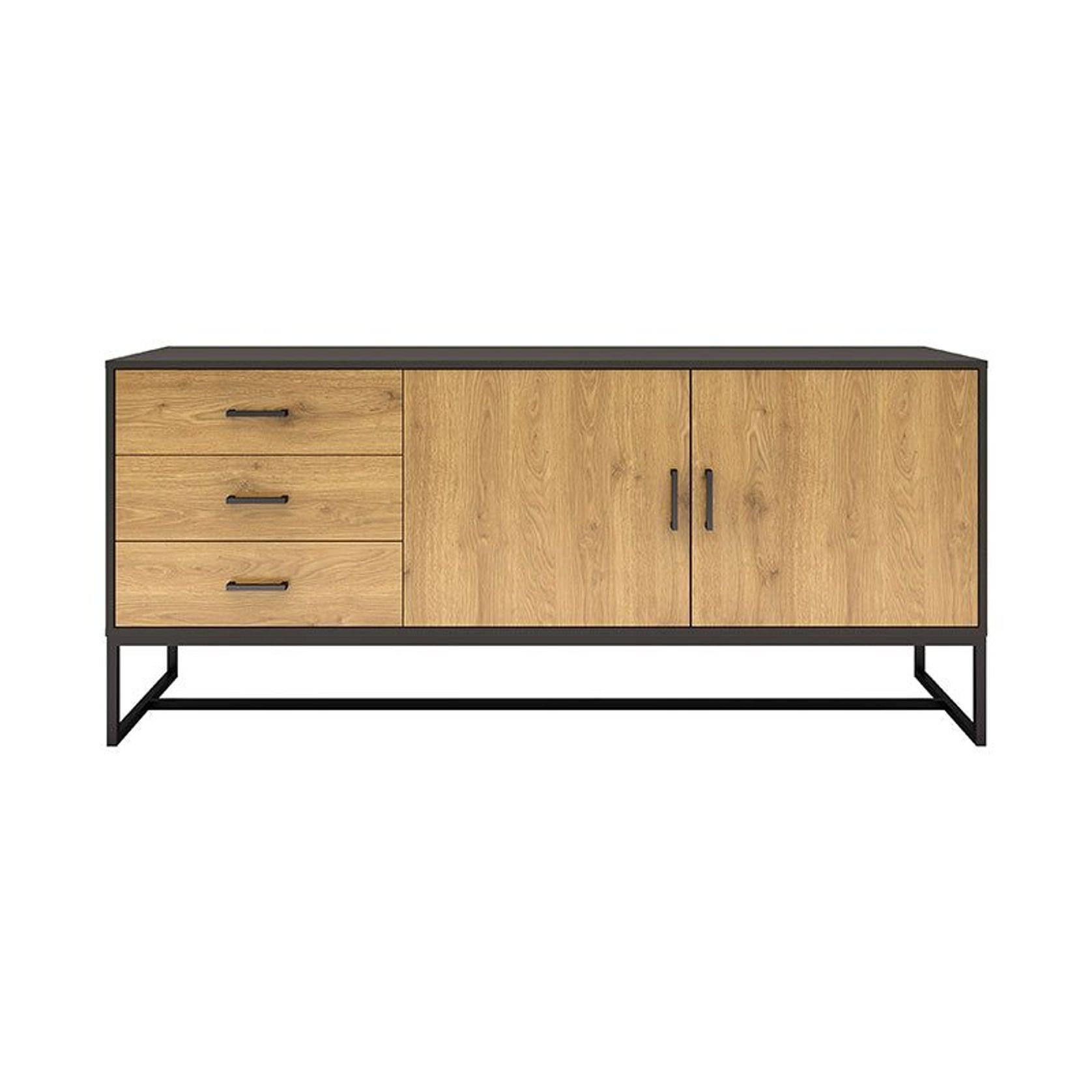 AMSTER Sideboard Buffet 160cm - Natural & Black gallery detail image