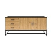 AMSTER Sideboard Buffet 160cm - Natural & Black gallery detail image