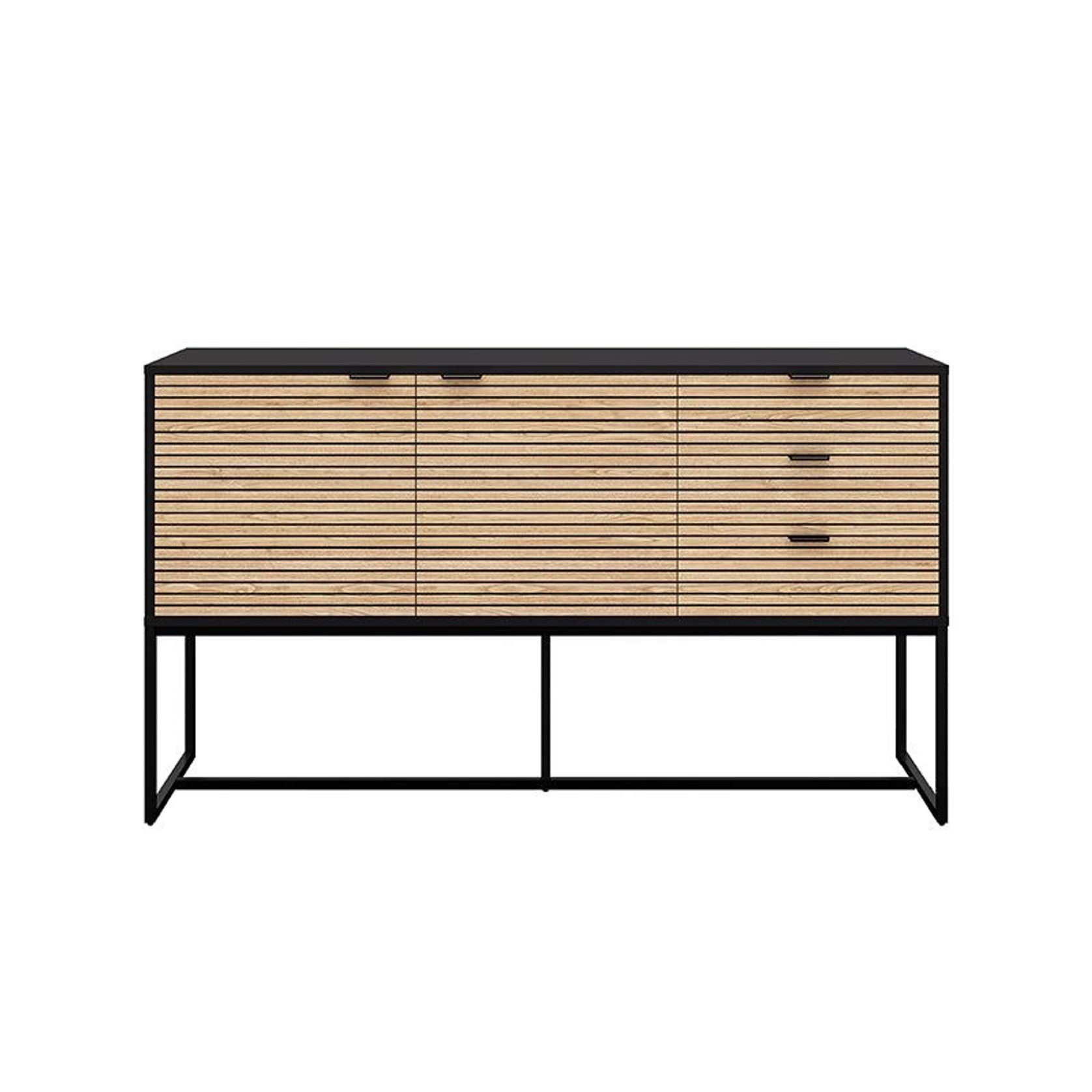 ODENCE Sideboard 160cm - Natural & Black gallery detail image