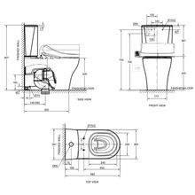 Cygnet Hygiene Rim Square CCBTW - Back Inlet with SpaLet E-Bidet Seat gallery detail image