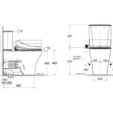 Cygnet Hygiene Rim OH Square CCBTW - Bottom Inlet with SpaLet E-Bidet Seat gallery detail image