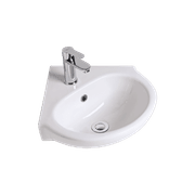 Studio 450 Corner Wall Basin - 1 Tap Hole Overflow - Inc Fixing Kit gallery detail image