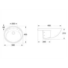 Studio 500 Semi Recessed Basin - 1 Tap Hole Overflow - Inc Fixing Kit gallery detail image