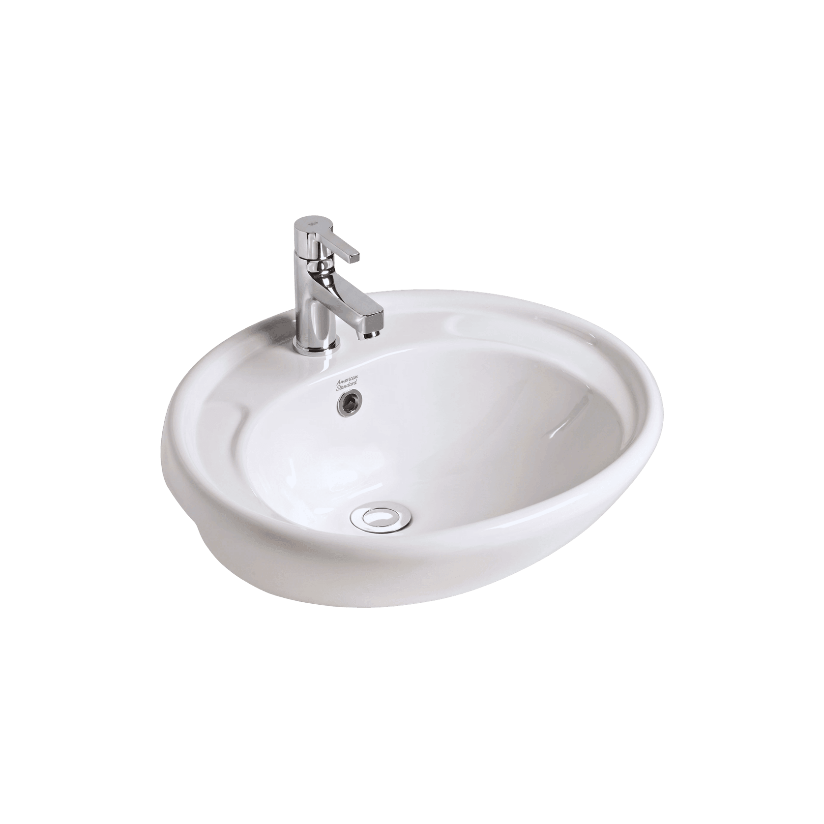 Studio 500 Semi Recessed Basin - 1 Tap Hole Overflow - Inc Fixing Kit gallery detail image